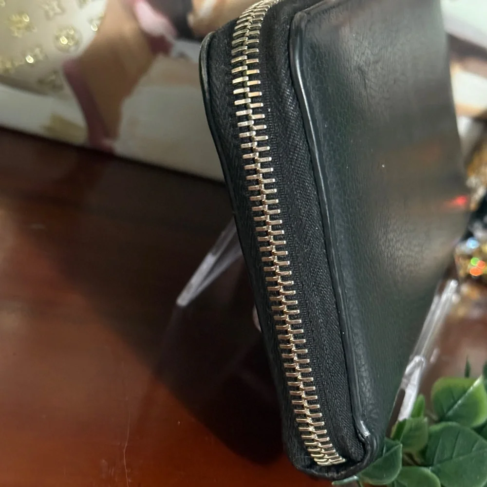 Dior Homme Black Grained Calfskin Long Zip Around Wallet